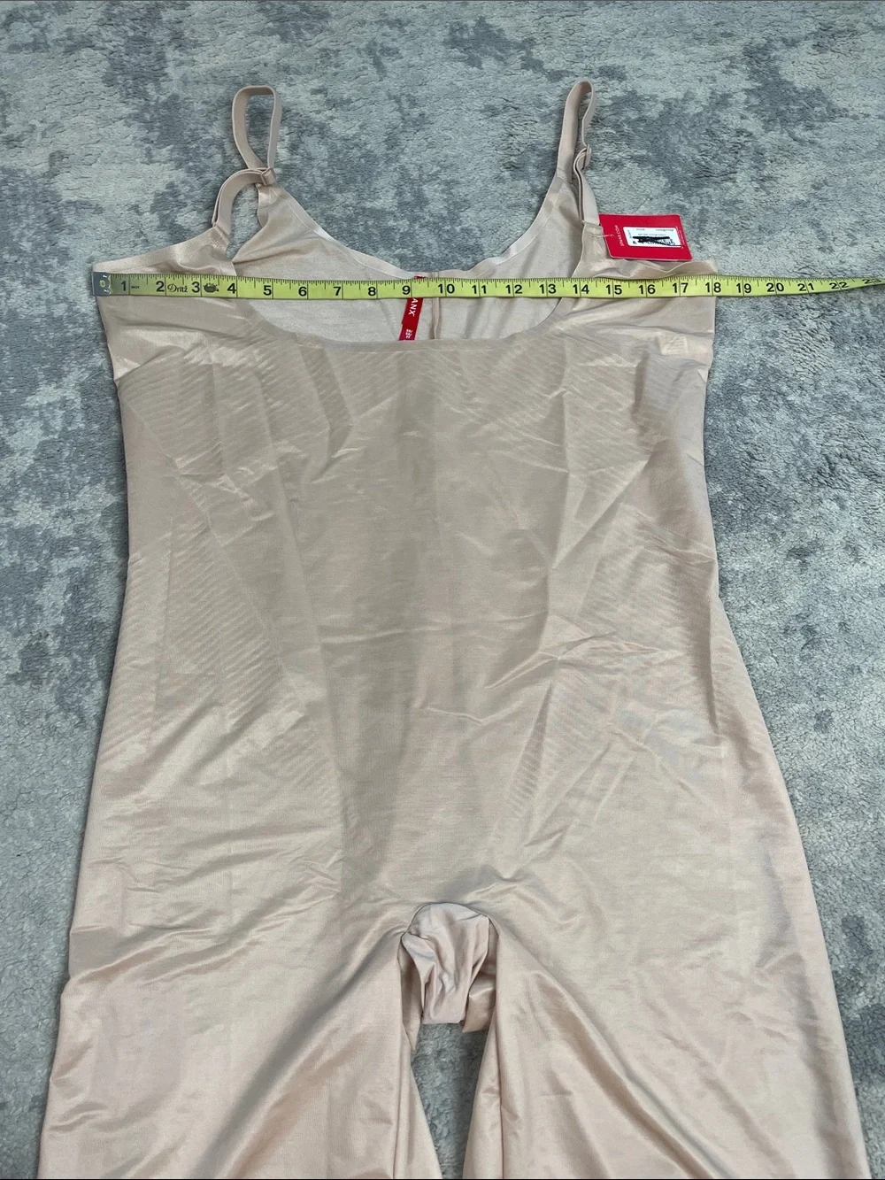 NWT Spanx Thinstincts 2.0 Openbust Mid Thigh Bodysuit Beige Plus Size 3X